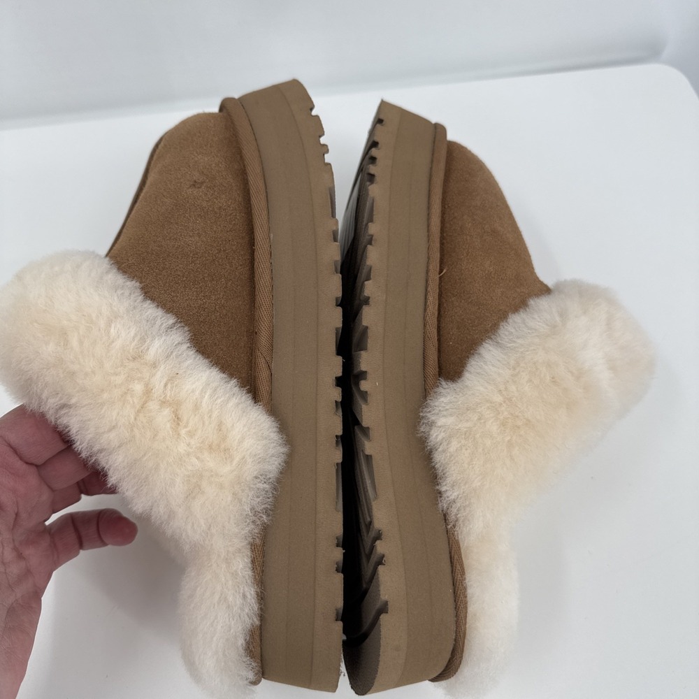 UGG Brand Disquette Platform Slippers Shoes Chestnut Size 7 NEW - Picture 7 of 10